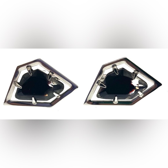 VTG 70s Hickok Cufflinks Silver Tone Asymmetrical Faceted Amethyst Gem Signed - Picture 11 of 12